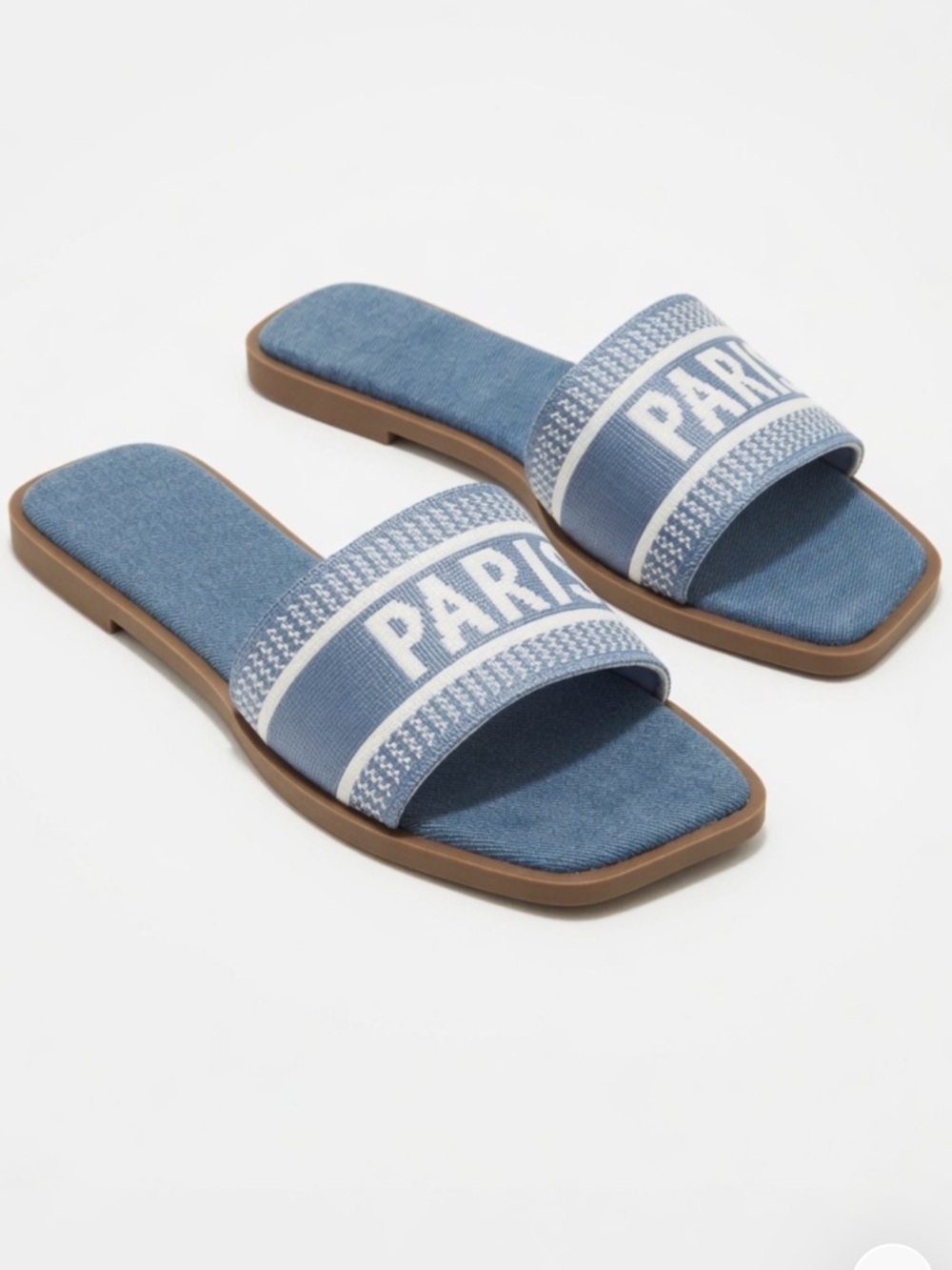 NEW NICOLE MILLER Blue CITY PARIS SANDALS SLIDE